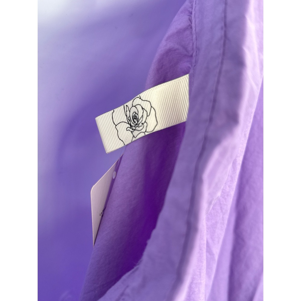 Rosa 99 Style Italy Purple Cotton Floral Sequin Embroidered Button Down Shirt - Picture 7 of 8